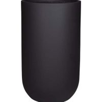 A GardenLite Tall U Pot Black decorative feature pot for plants tall pot