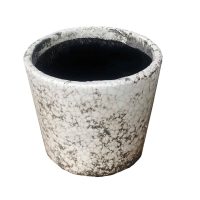 Tang Antique Cover pot rustic white small glazed decorative pots for feature plants