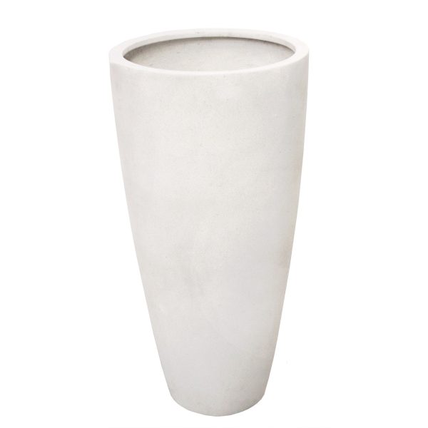 Urban crucible white tall singular pot for feature plants