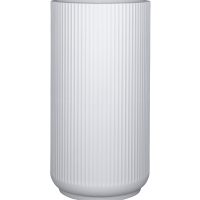 GardenLite Corrugated U Shaped Pot Tall White decorative feature for plants