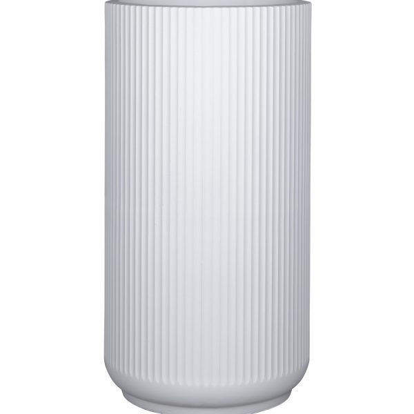 GardenLite Corrugated U Shaped Pot Tall White decorative feature for plants