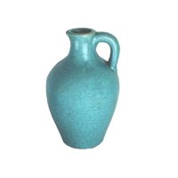 A Tang Urn with Handles Rustic Blue 21x20cm (Copy) on a white background.