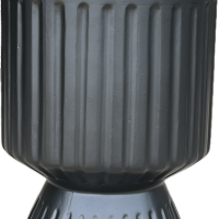 A Vaucluse Raised Cylinder Black 27x33cm L planter on a white background.