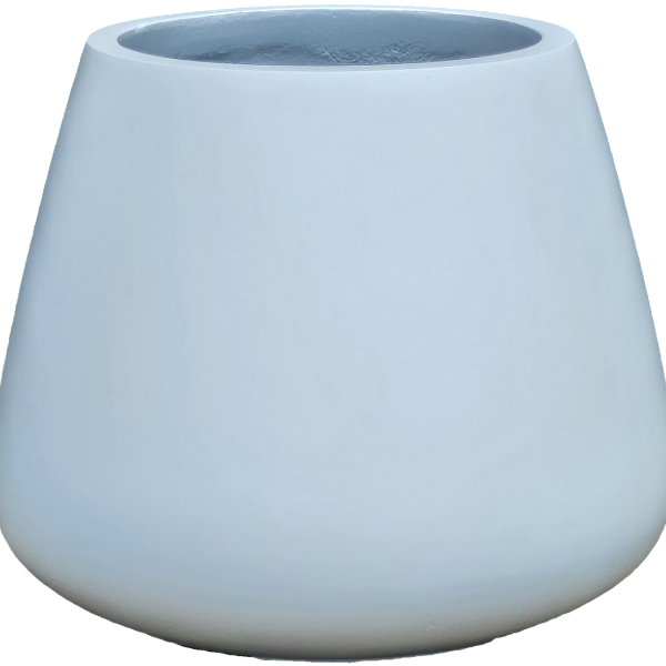 A white pot with a black background.