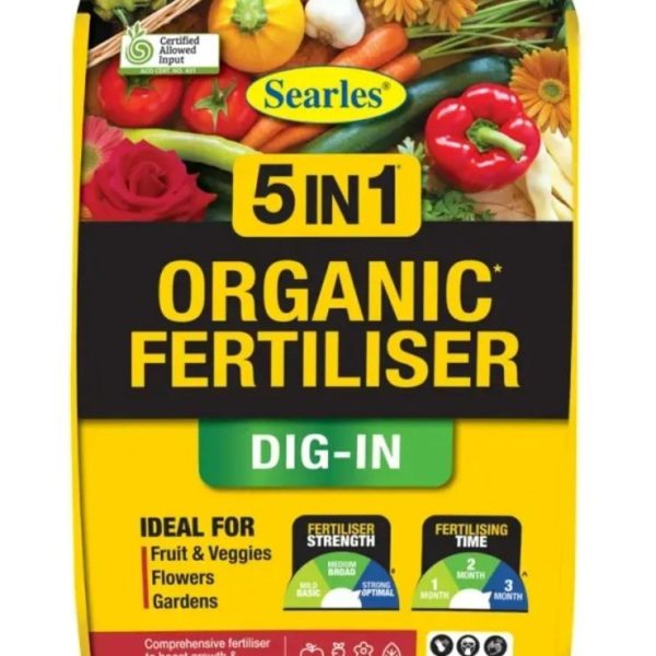 A 30-liter bag of Searles 'Conguard Ready to Use' Spray 1L with pyrethrum, featuring images of various vegetables on the packaging, labeled as ideal for fruit, veggies, flowers