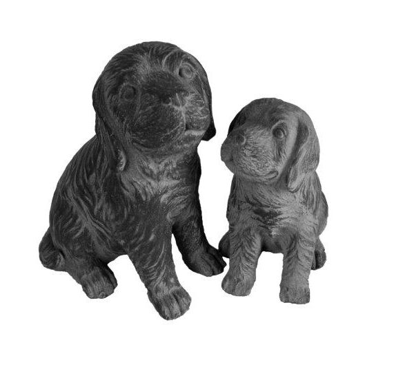 Crafted in grayscale, the Portica Dog Rust Decor L 19x14x23cm features two exquisite stone sculptures of seated puppies that blend seamlessly with any decor. These delightful pups add a touch of rustic charm to your space.
