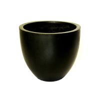 The Urban MiniDeep Black S 50x44cm is a round, smooth-surfaced empty plant pot shown against a white background.