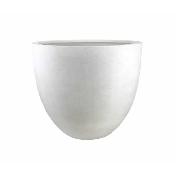The Urban MiniDeep White S 50x44cm is a sleek, round, white ceramic planter with a matt finish and wide opening—ideal for modern spaces.