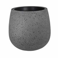 The UrbanStyle Tall Congo with Insert Pot 'Grey Stone' (Copy) is a round planter with a smooth rim and slightly textured surface, displayed on a white background.