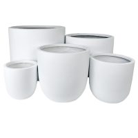 Five black GardenLite Egg Planters (Set of 5) in different sizes are arranged together on a simple background.